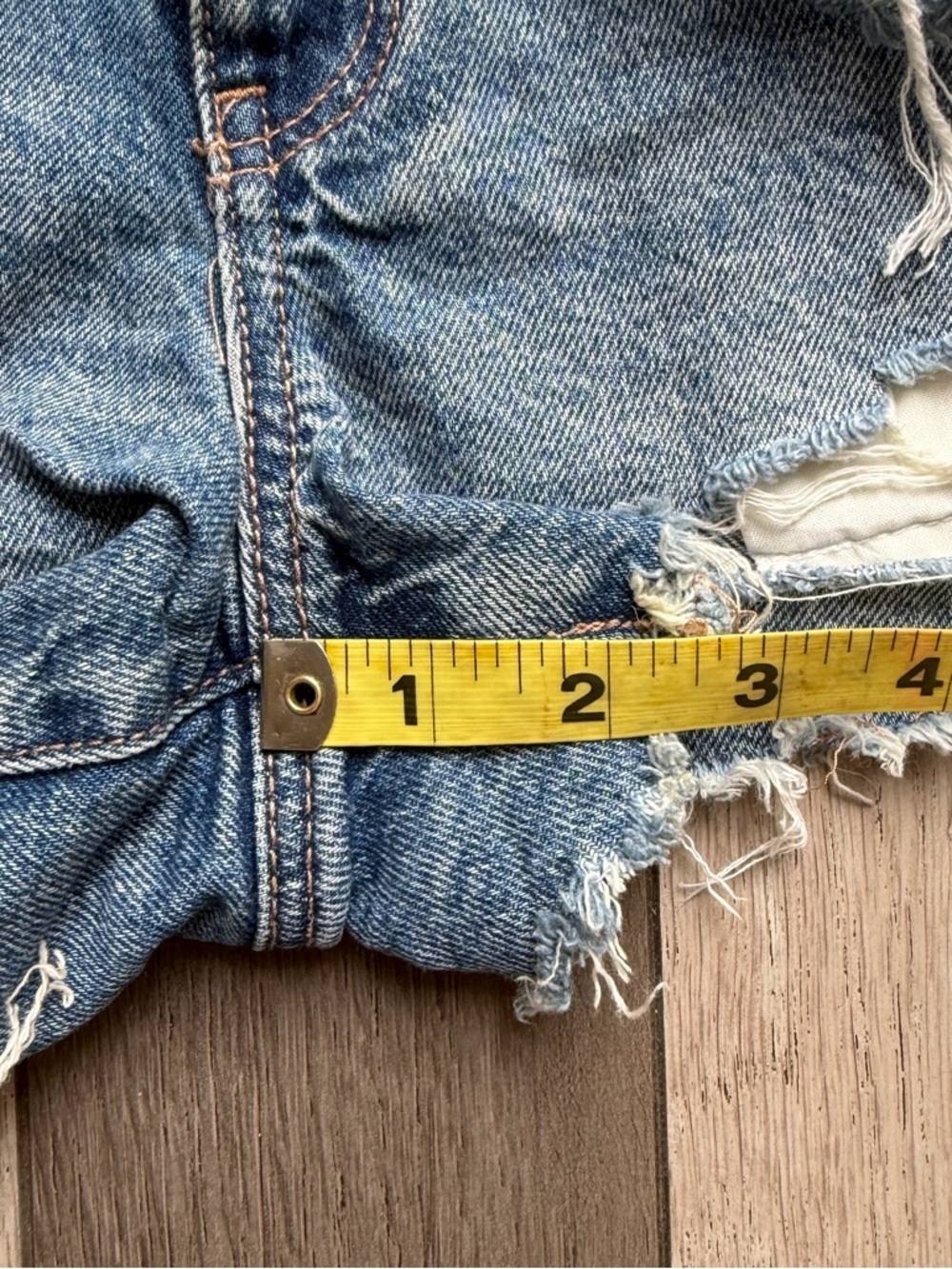 American Eagle Outfitters Distressed Denim Cutoff Shorts - Blue - Picture 4 of 4